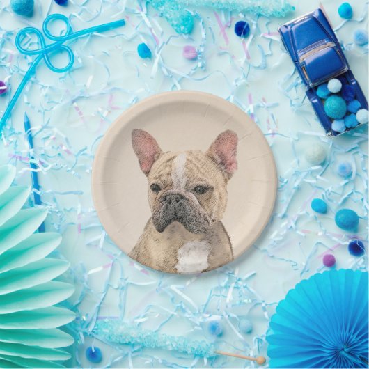 Franse Bulldog (Sable) schilderen - Cute Original  Papieren Bordje (Feest)