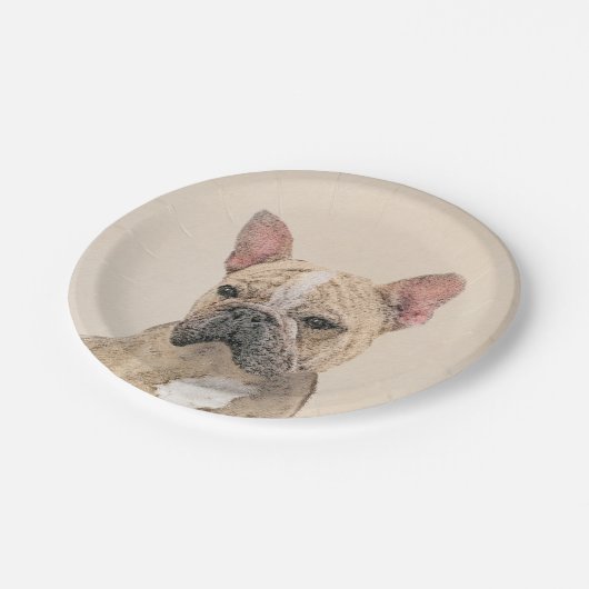 Franse Bulldog (Sable) schilderen - Cute Original  Papieren Bordje (Gekanteld)