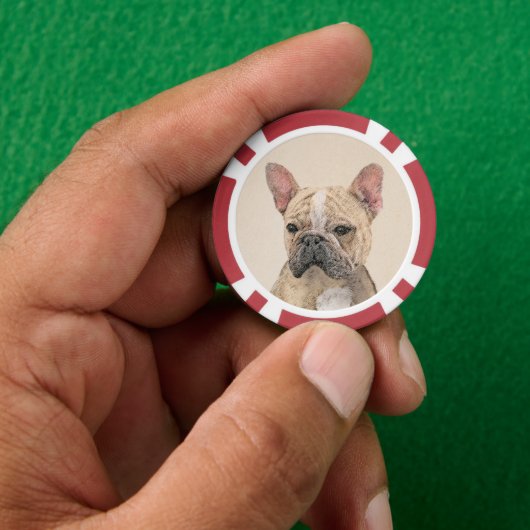 Franse Bulldog (Sable) schilderen - Cute Original  Poker Chips (Hand)