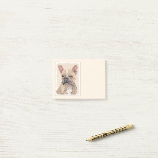 Franse Bulldog (Sable) schilderen - Cute Original  Post-it® Notes (Op bureau)