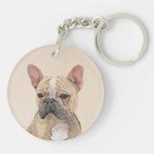 Franse Bulldog (Sable) schilderen - Cute Original  Sleutelhanger (Achterkant)