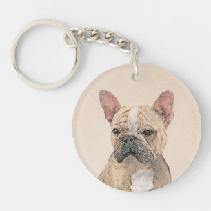 Franse Bulldog (Sable) schilderen - Cute Original  Sleutelhanger