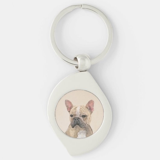 Franse Bulldog (Sable) schilderen - Cute Original Sleutelhanger (Voorkant)