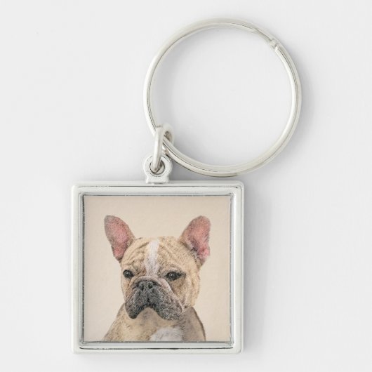 Franse Bulldog (Sable) schilderen - Cute Original Sleutelhanger (Voorkant)