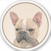Franse Bulldog (Sable) schilderen - Cute Original  Sticker (Voorkant)