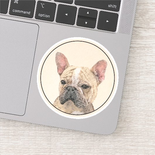 Franse Bulldog (Sable) schilderen - Cute Original  Sticker (Detail)