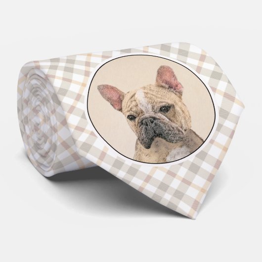 Franse Bulldog (Sable) schilderen - Cute Original  Stropdas (Opgerold)
