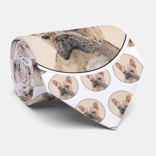 Franse Bulldog (Sable) schilderen - Cute Original  Stropdas (Opgerold)