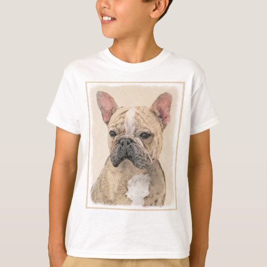 Franse Bulldog (Sable) schilderen - Cute Original  T-shirt (Voorkant)