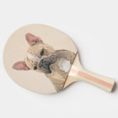 Franse Bulldog (Sable) schilderen - Cute Original  Tafeltennisbatje (Zijkant)