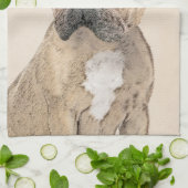 Franse Bulldog (Sable) schilderen - Cute Original Theedoek (Gevouwen)