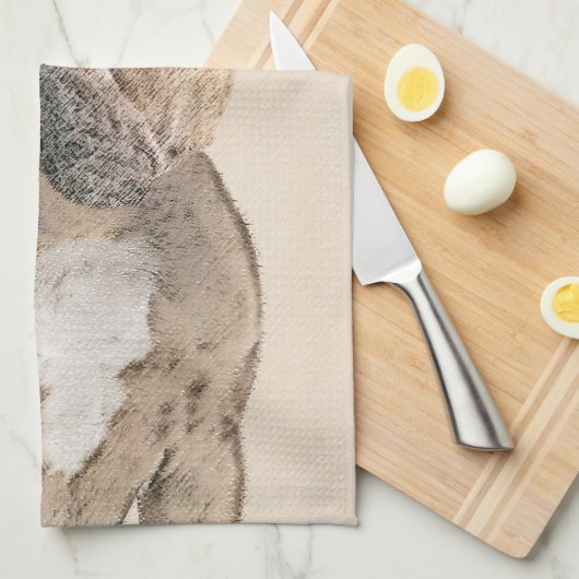 Franse Bulldog (Sable) schilderen - Cute Original  Theedoek (Quarter Fold)