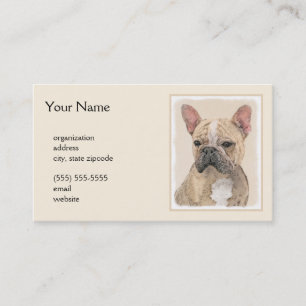 Franse Bulldog (Sable) schilderen - Cute Original  Visitekaartje