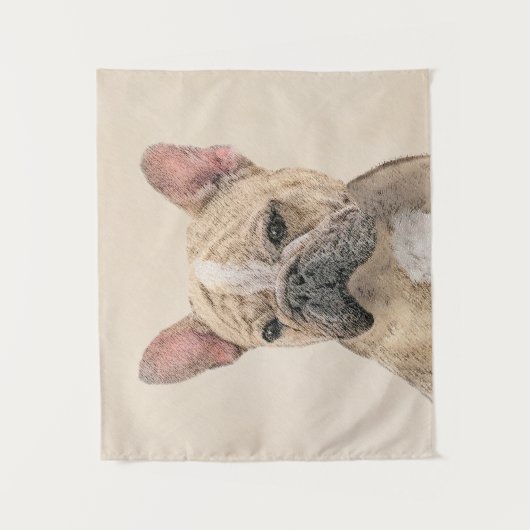 Franse Bulldog (Sable) schilderen - Cute Original  Wandkleed (Voorkant)