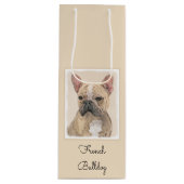 Franse Bulldog (Sable) schilderen - Cute Original  Wijn Cadeautas (Voorkant)