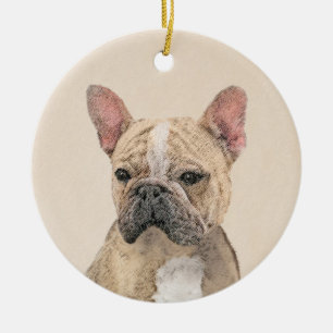 Franse Bulldog (Sable) Schilderij - Cute Origineel Keramisch Ornament