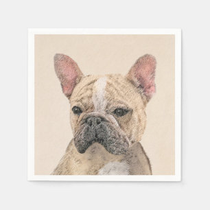 Franse Bulldog (Sable) Schilderij - Cute Origineel Servet