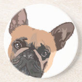 Franse Bulldog Sandstone Onderzetter (Voorkant)