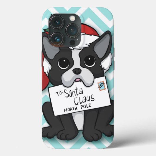 Franse bulldog Santa Claus Holiday Case-Mate iPhone Case (Achterkant)