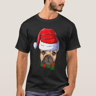 Franse Bulldog Santa Claus Kleding Kersthond K T-shirt