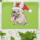 Franse Bulldog Santa Clause - Cute Dog Holiday Theedoek (Gevouwen)