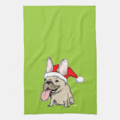 Franse Bulldog Santa Clause - Cute Dog Holiday Theedoek (Verticaal)