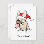 Franse Bulldog Santa Clause Hond Kerstmis Frenchie Feestdagenkaart (Voorkant / Achterkant)