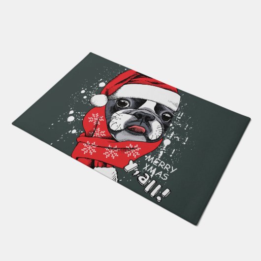 Franse Bulldog Santa Deurmat (Schuin)