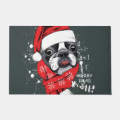 Franse Bulldog Santa Deurmat (Voorkant)
