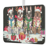 Franse bulldog Santa hat gewei elf Kerstmis Luchtverfrisser (Links)