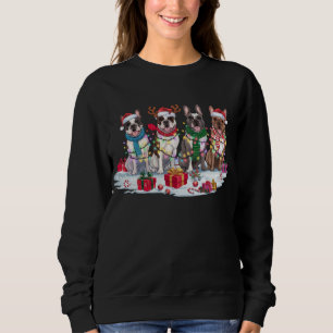 Franse bulldog Santa hat gewei elf Kerstmis Trui