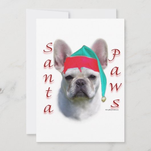 Franse bulldog santa paws bedankkaart (Voorkant)