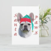 Franse bulldog santa paws bedankkaart (Staand voorkant)