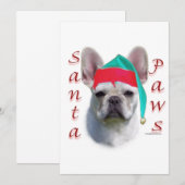 Franse bulldog santa paws bedankkaart (Voorkant / Achterkant)