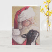 Franse Bulldog & SantaClaus Dog-kerstkaart Kaart (Gele Bloem)