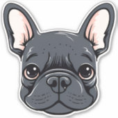 Franse Bulldog schattig franchie puppy gezicht con Sticker (Voorkant)