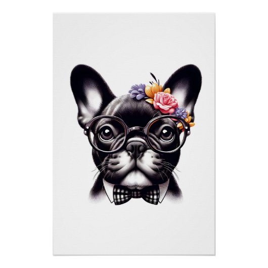 Franse Bulldog Schattige poster (Voorkant)