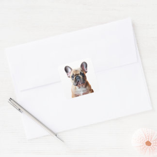 Franse Bulldog Schattige Puppy Hond Franse Bulldog Vierkante Sticker