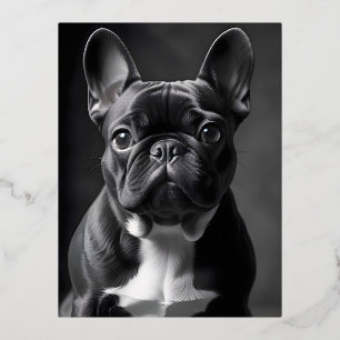 Franse Bulldog Schattige Schattigee Pet Art Poster Folie Feestdagen Briefkaart