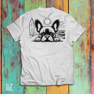 Franse Bulldog Schattige Stranddag T-shirt