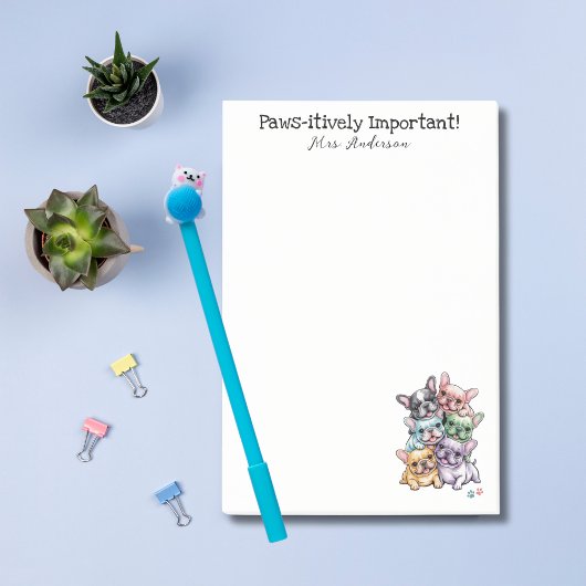 Franse Bulldog Schattigee Pet Girly Teacher Waarde Post-it® Notes