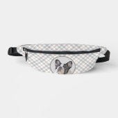 Franse Bulldog Schilderen White Black Pied Dog Art Heuptasje (Voorkant)