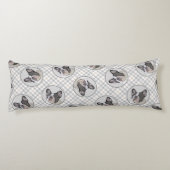 Franse Bulldog Schilderen White Black Pied Dog Art Lichaamskussen (Achterkant)