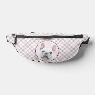 Franse Bulldog Schilderen White Cream Pet Dog Art Heuptasje