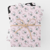 Franse Bulldog Schilderen White Cream Pet Dog Art Inpakpapier Vel (In situ)