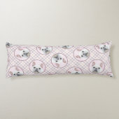 Franse Bulldog Schilderen White Cream Pet Dog Art Lichaamskussen (Achterkant)