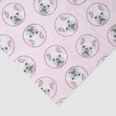 Franse Bulldog Schilderen White Cream Pet Dog Art Tissuepapier (Detail)