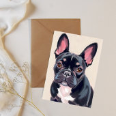 Franse Bulldog Schilderij Briefkaart
