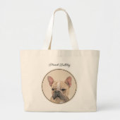 Franse Bulldog Schilderij Fawn Schattigee originel Grote Tote Bag (Voorkant)