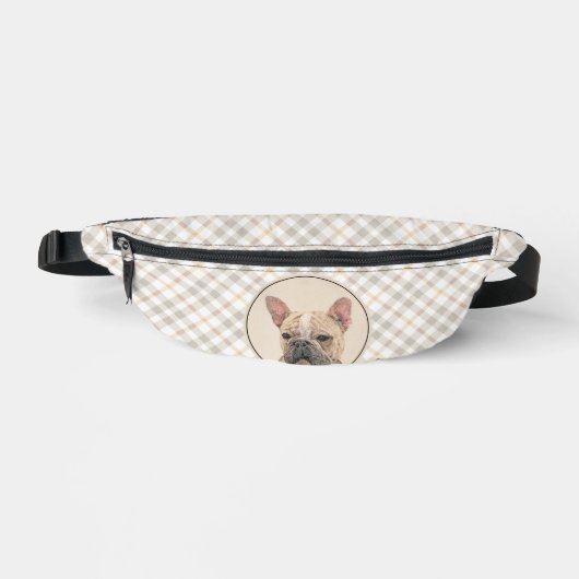 Franse Bulldog Schilderij Fawn Schattigee originel Heuptasje (Voorkant)